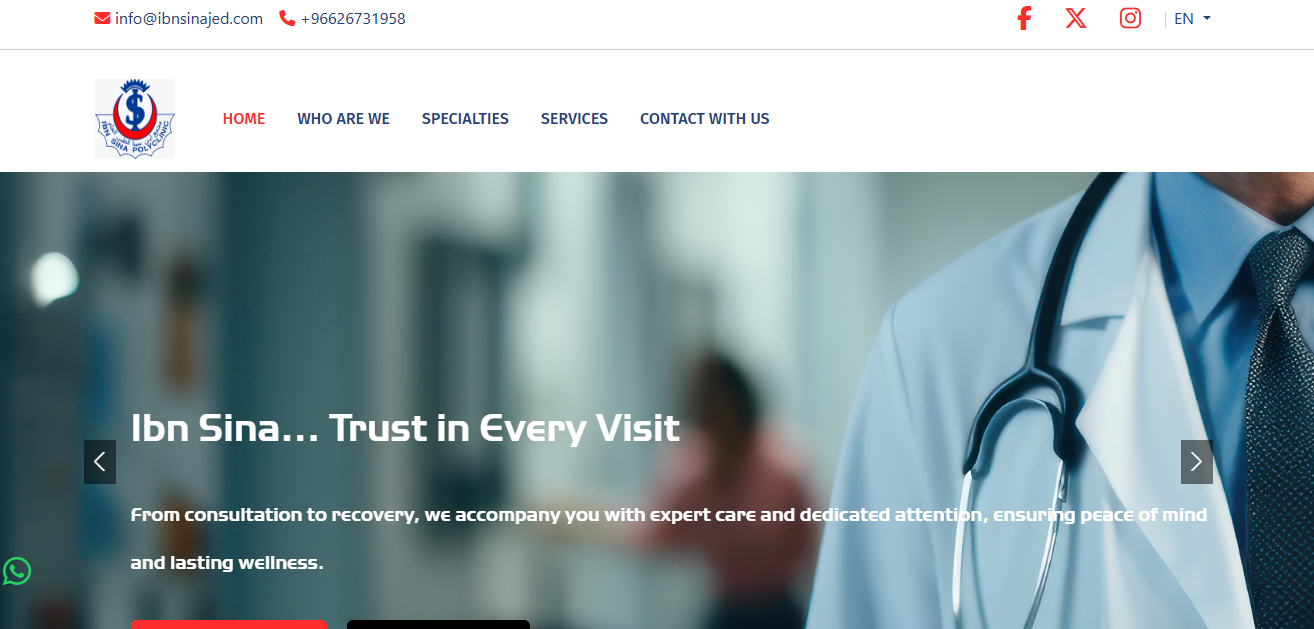 Demo Website Design & Development for Ibn Sina Polyclinic